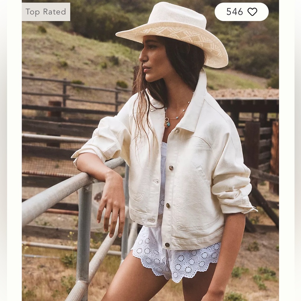 Anthropologie Wyeth By Todd Magill Cream Colored Woven Cowgirl Hat OS
